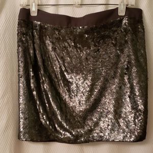 NWT Haute Hippie Silver Sequin Mini Skirt